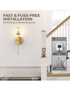 Aplique de Pared HYMELA C03 Recargable Dorado 15x22cm 2