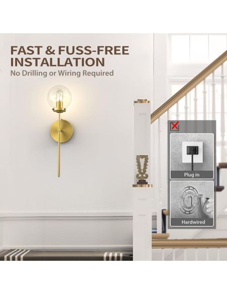 Aplique de Pared HYMELA C03 Recargable Dorado 15x22cm