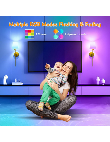 Juego de Apliques de Pared Inalámbricos Lightania Dorados 61cm