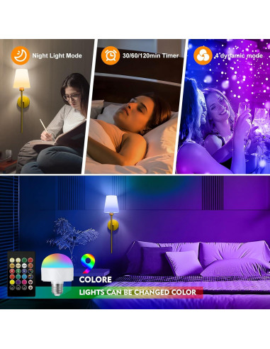 Juego de Apliques de Pared Inalámbricos Lightania Dorados 61cm