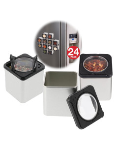 Juego de 24 Tarros Magnéticos para Especias Good Cooking