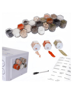 Juego de 20 Tarros de Especias Magnéticos OPTWISELY 62.4g