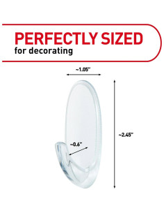 Ganchos de Pared Transparentes Command Medianos - 7 Ganchos, Soporta 0.91 kg 2