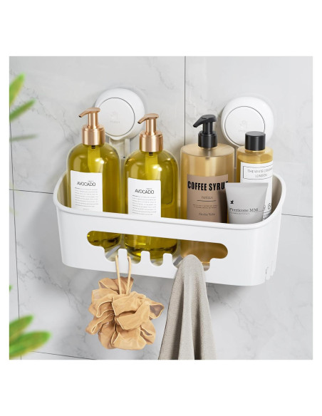 Caddy de Ducha LEVERLOC Blanco Impermeable 10kg Organizador