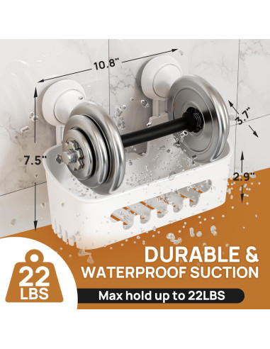 Caddy de Ducha LEVERLOC Blanco Impermeable 10kg Organizador