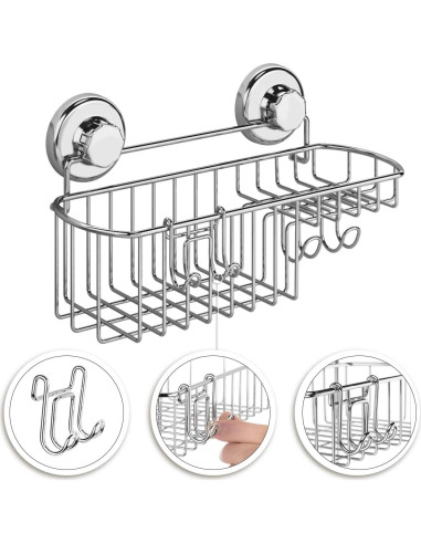 Cesta de Ducha con Ventosa HASKO Acero Inoxidable Cromo
