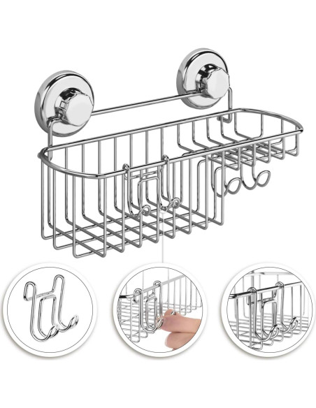 Cesta de Ducha con Ventosa HASKO Acero Inoxidable Cromo