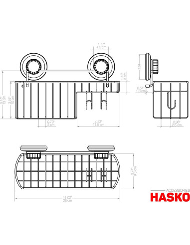 Cesta de Ducha con Ventosa HASKO Acero Inoxidable Cromo