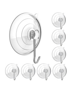 Ganchos de Ventosa HangerSpace 8 Piezas 7 kg Transparentes