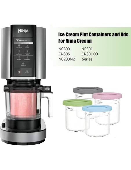 Paquete de 4 Pints y Tapas Aoiutrn para Ninja NC300