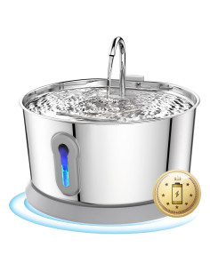 Fuente de Agua Inalámbrica para Gatos HAJXM 4L Acero Inoxidable