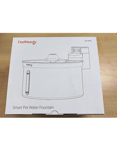 Fuente de Agua Inalámbrica para Gatos FEELNEEDY 3.5L Acero Inoxidable