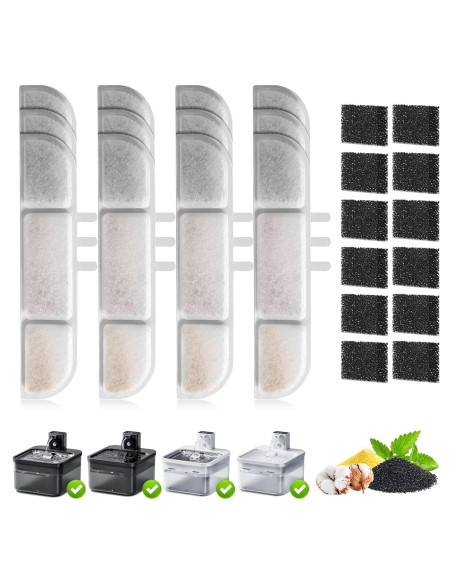 Filtro de agua para gatos Opeth - 12 filtros y 12 esponjas