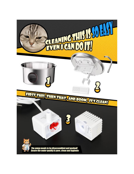 Fuente de Agua Automática para Gatos Puppyspout 3.2L Acero Inoxidable