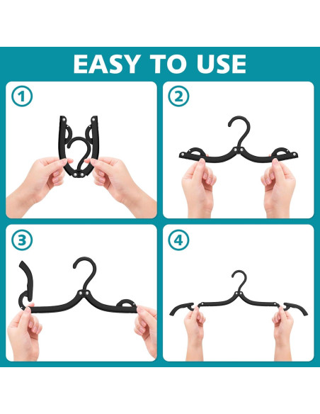 15 Perchas de Viaje Plegables Besslly Color Negro