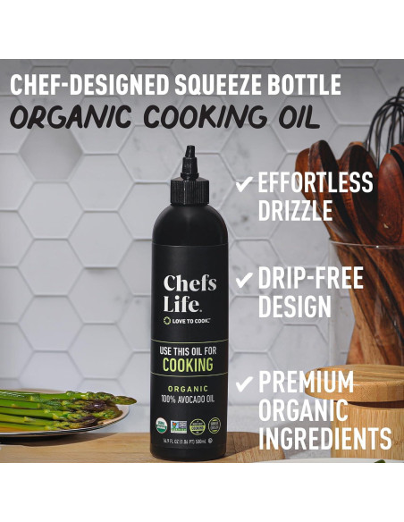 Aceite de Aguacate Orgánico Chefs Life 500ml - 100% Puro