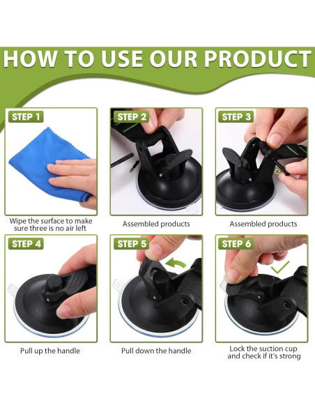 Ventosas de Succión Maitys 12 Piezas Alta Resistencia Verde