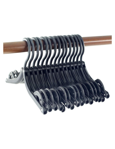 20 Perchas de Viaje Plegables ZCASMOS Antideslizantes Negro Mate