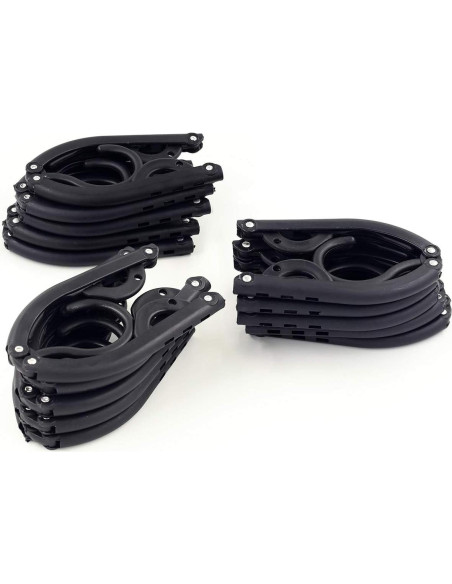 20 Perchas de Viaje Plegables ZCASMOS Antideslizantes Negro Mate