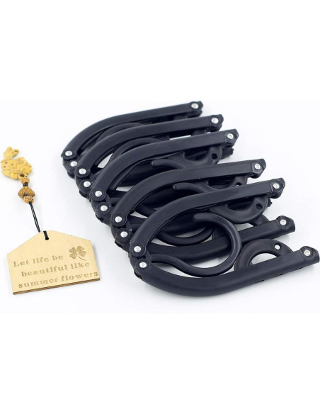 20 Perchas de Viaje Plegables ZCASMOS Antideslizantes Negro Mate