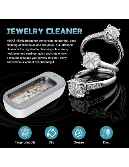 Limpiador Ultrasónico de Joyería KEYSKY 300ML - Limpieza Rápida