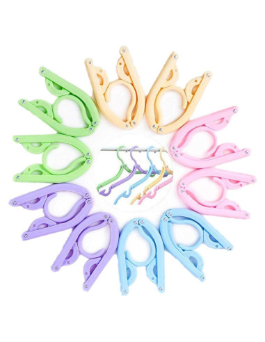 10 Perchas de Viaje Plegables FMELAH - Antideslizantes y Compactas