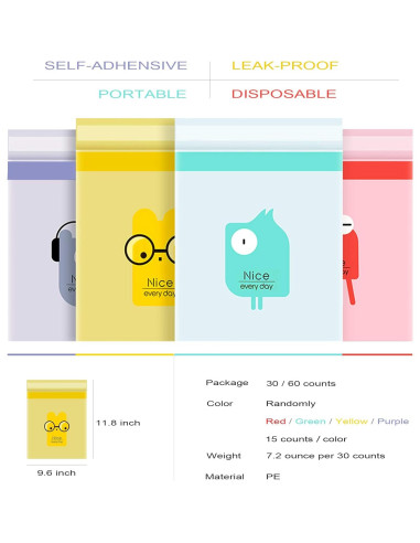 Bolsa de Basura Desechable Yancorp 60 Unidades Impermeable