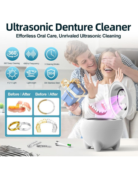 Limpiador Ultrasónico de Retenedores Granbo 48kHz Portátil Limpiador Ultrasónico de Retenedores Granbo 48kHz Portátil