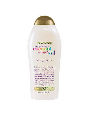 Champú OGX Extra Fuerte 750 ml - Reparador de Daños con Coco