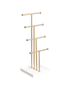 Soporte para Joyas 4 Niveles Amazon Basics - Blanco/Latón