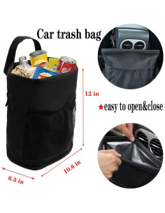 Basurero de Coche Qichebox Impermeable 11.4L Ajustable 2