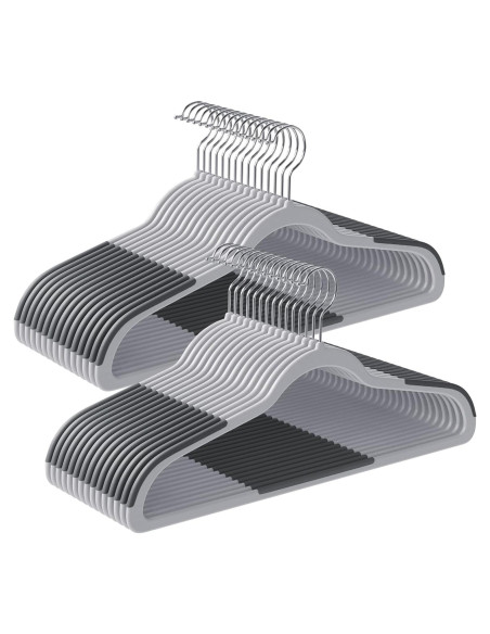 Perchas de Plástico SONGMICS 50 Unidades Ahorra Espacio Gris