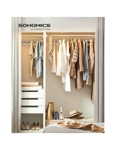 Perchas de Plástico SONGMICS 50 Unidades Ahorra Espacio Gris