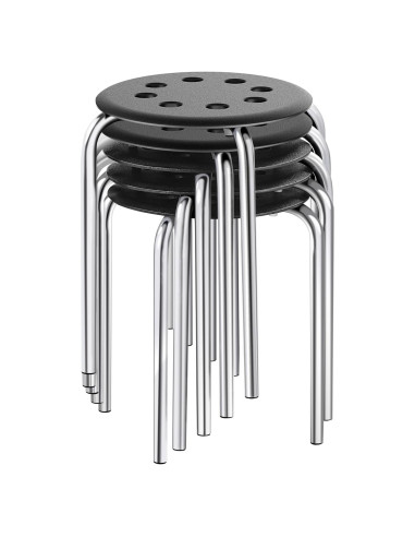 Taburetes Apilables Yaheetech de Plástico 43.9cm Plateado - Juego de 5