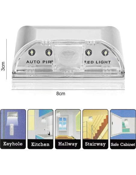Luz de Llave con Sensor de Movimiento Yxflz LED Plata