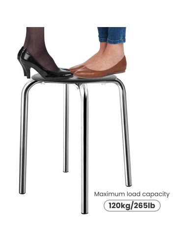 Taburetes Apilables Yaheetech de Plástico 43.9cm Plateado - Juego de 5