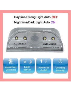 Detector de Movimiento Infrarrojo Inalámbrico DEEIRAO LED Plata 2