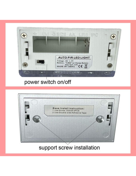 Detector de Movimiento Infrarrojo Inalámbrico DEEIRAO LED Plata Detector de Movimiento Infrarrojo Inalámbrico DEEIRAO LED Plata