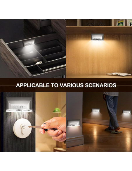 Detector de Movimiento Infrarrojo Inalámbrico DEEIRAO LED Plata Detector de Movimiento Infrarrojo Inalámbrico DEEIRAO LED Plata