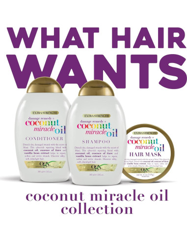 Champú OGX Extra Fuerte 750 ml - Reparador de Daños con Coco