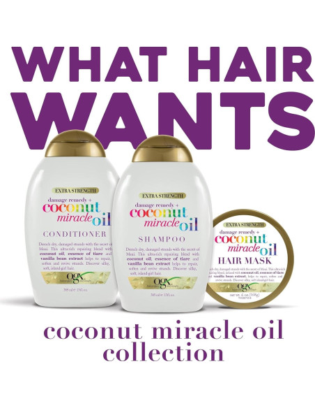 Champú OGX Extra Fuerte 750 ml - Reparador de Daños con Coco Champú OGX Extra Fuerte 750 ml - Reparador de Daños con Coco