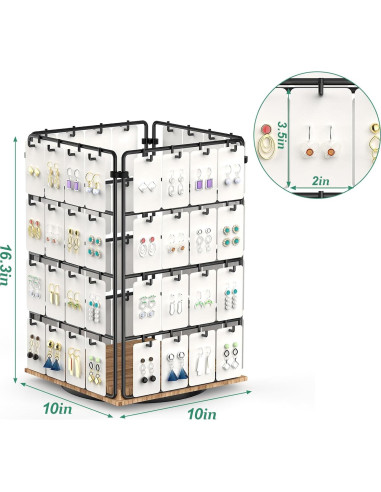 Soporte de Joyería Rotatorio KEIMIXJIA 4 Niveles 64 Ganchos