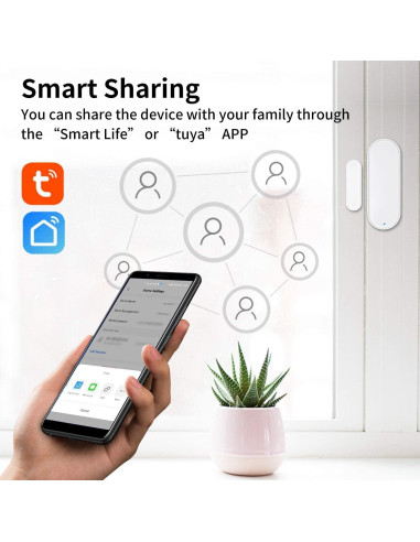Sensor de Puerta WiFi HEIMAN DS-US-HM, Alarma Inteligente
