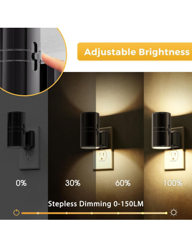 Luz Nocturna LED Regulable L LOHAS 2 Unidades 3000K