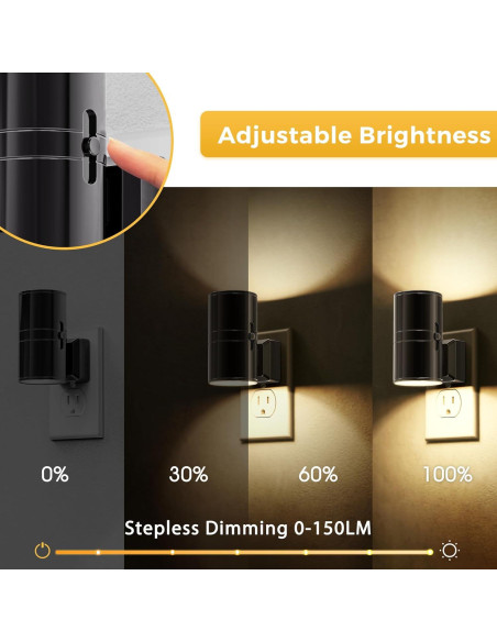 Luz Nocturna LED Regulable L LOHAS 2 Unidades 3000K