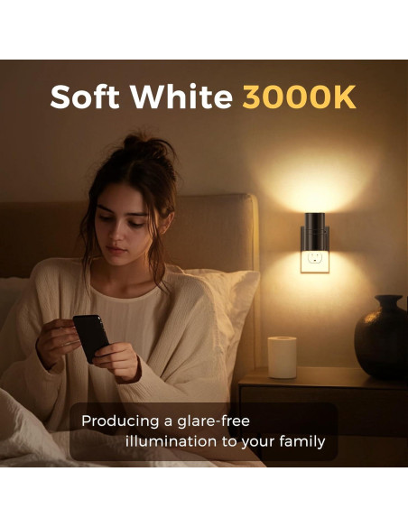 Luz Nocturna LED Regulable L LOHAS 2 Unidades 3000K