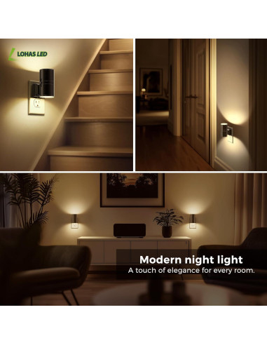 Luz Nocturna LED Regulable L LOHAS 2 Unidades 3000K