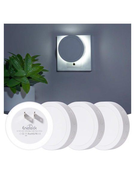 Luz Nocturna Eneteck 4 Piezas con Sensor de Luz Blanca