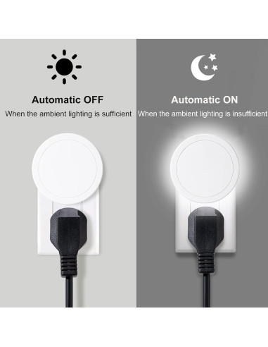 Luz Nocturna Eneteck 4 Piezas con Sensor de Luz Blanca