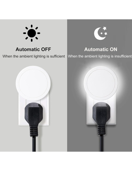 Luz Nocturna Eneteck 4 Piezas con Sensor de Luz Blanca